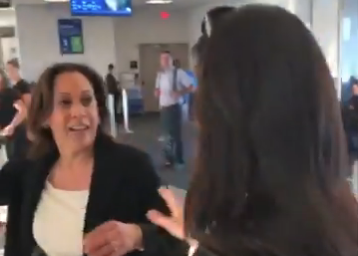 kamala harris airport ambush