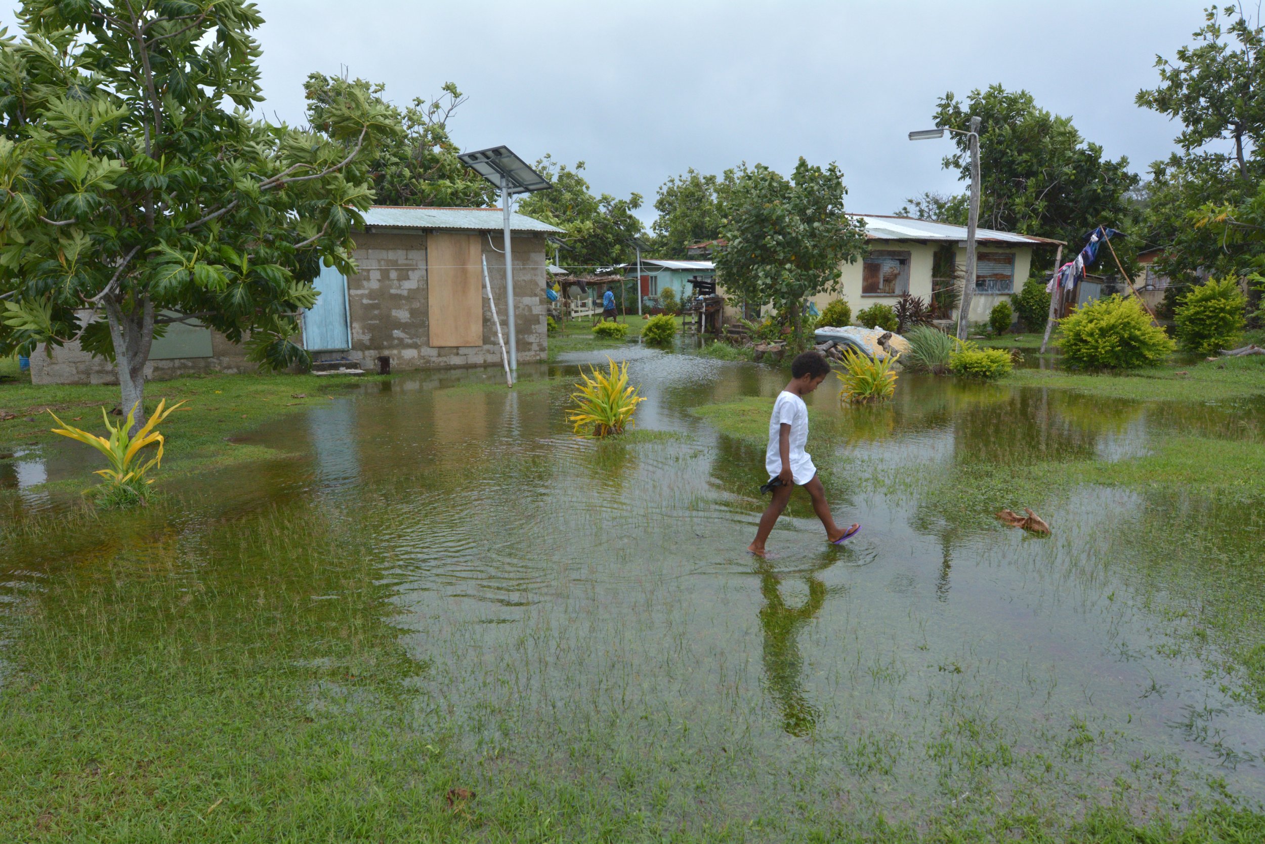 flooded fiji village