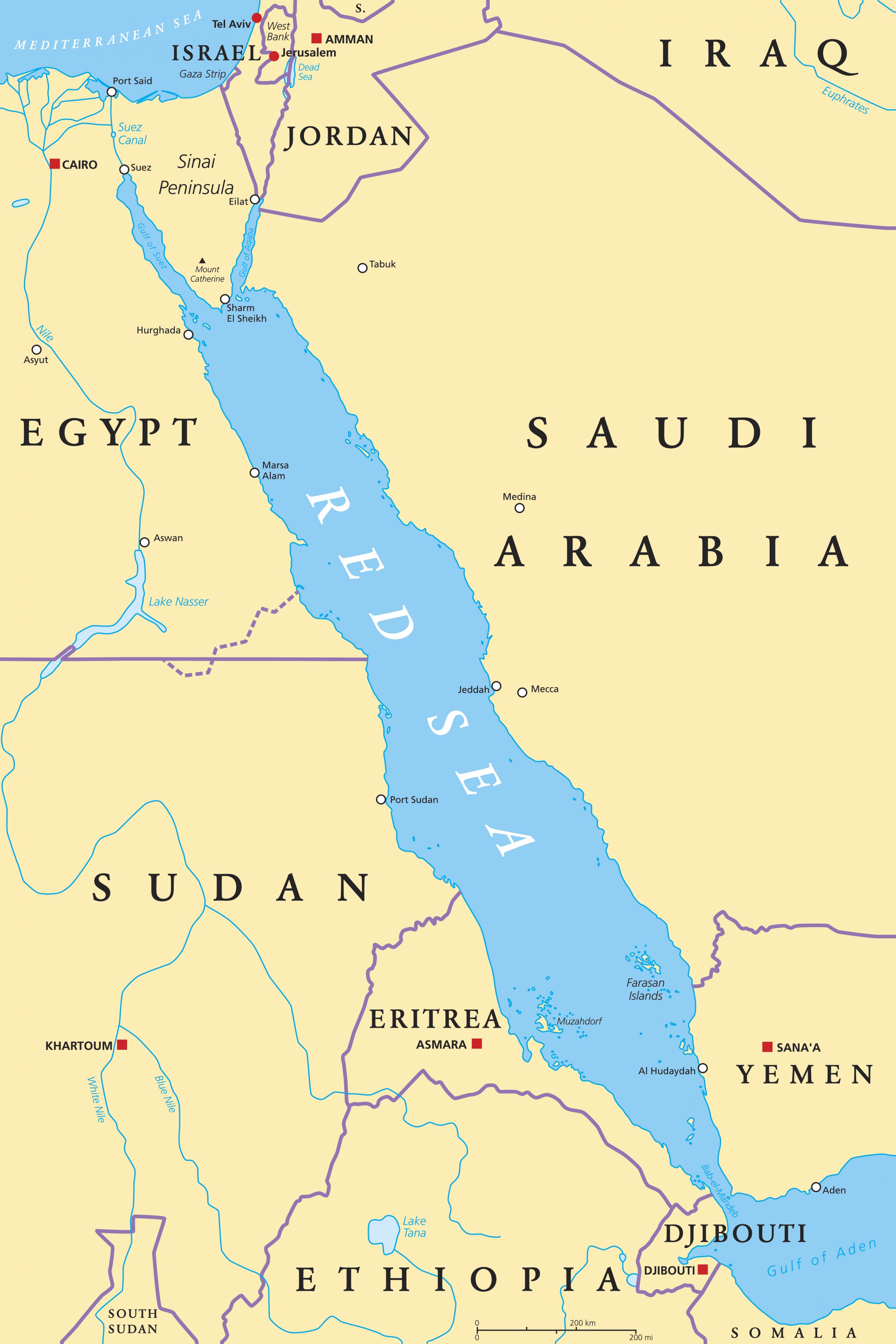 Where Is Red Sea Map   Red Sea Map 