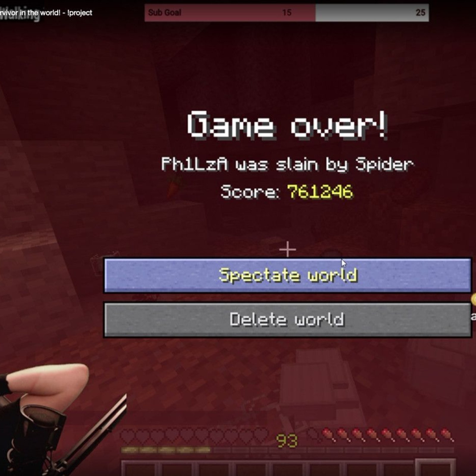 Minecraft You Died Transparent | Jordan Linna