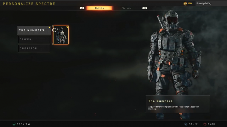 black ops 4 spectre numbers outfit