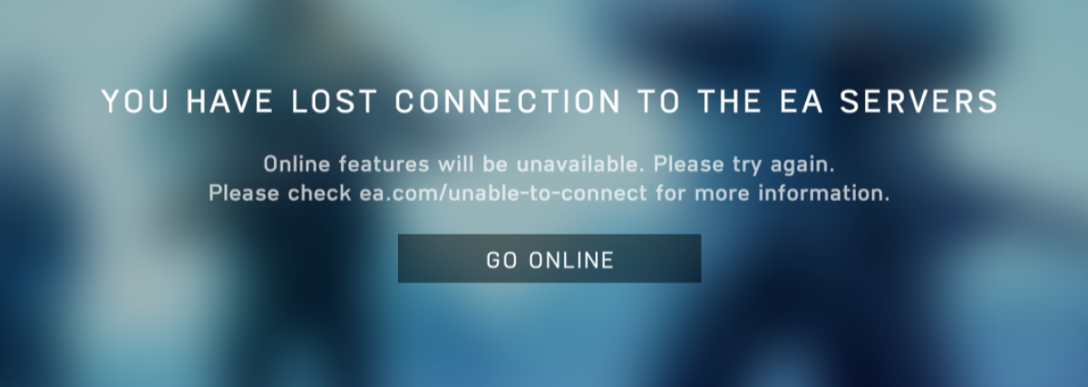 You have lost connection to the EA servers. : r/BattlefieldV