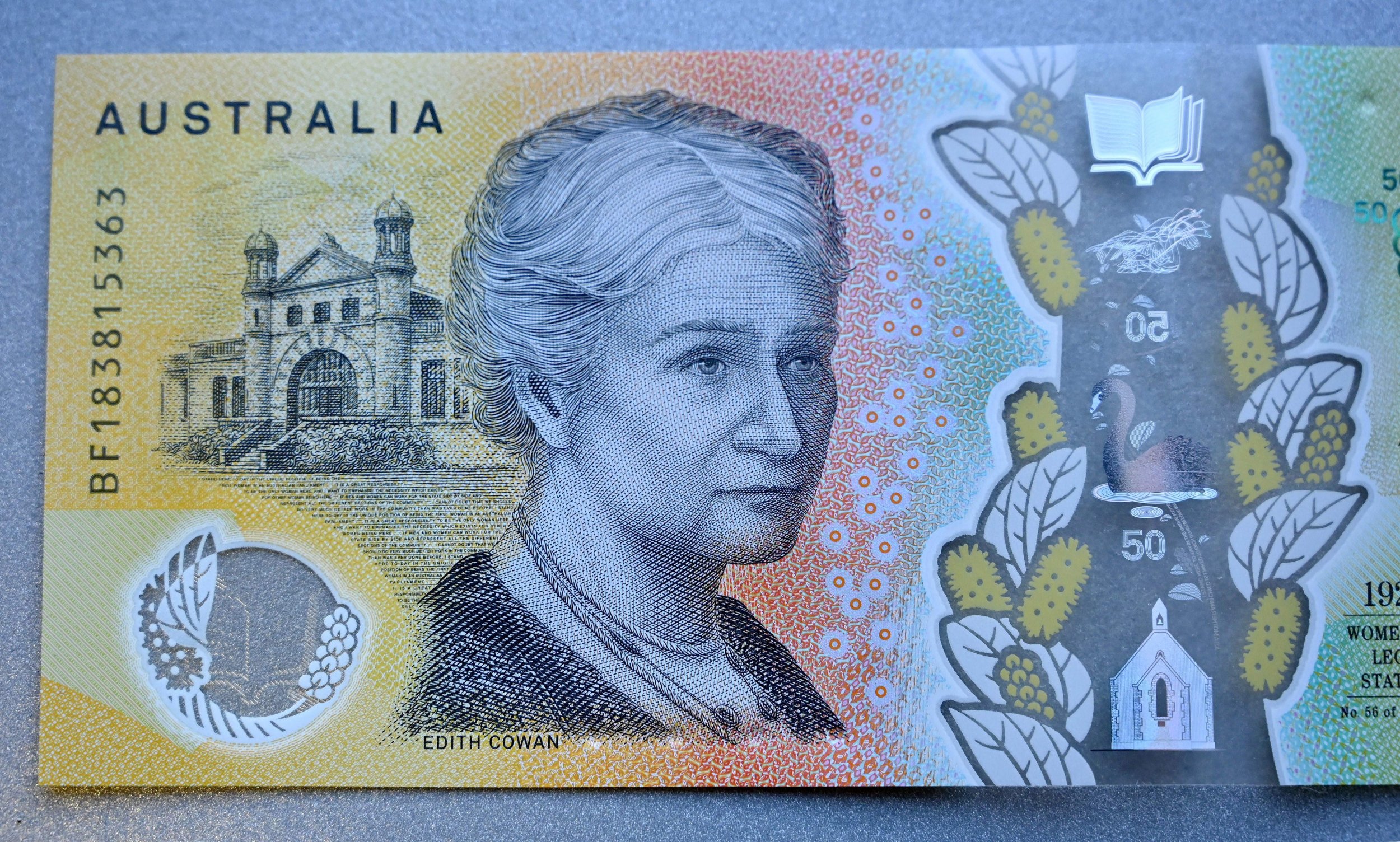 Australia, $50, mispelled