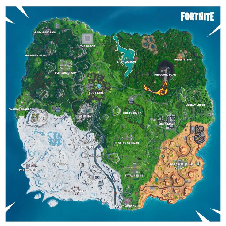 Carte de la saison 9 de Fortnite Carte de la saison 9 de Fortnite