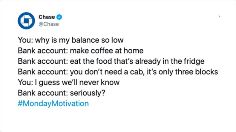 chase bank poverty tweet
