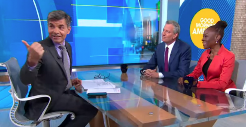 bill de blasio gma protest