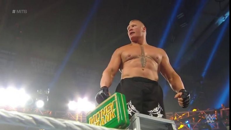 brock lesnar wins money in the bank