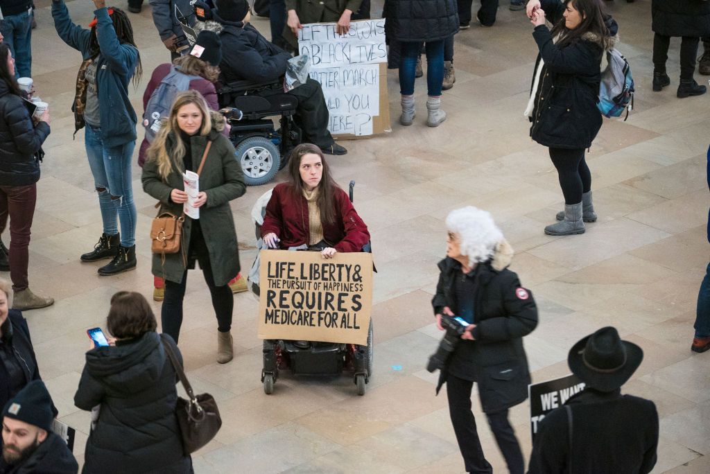 Medicare for All demonstration Grand Central