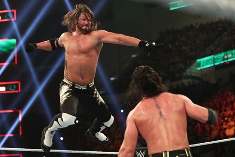 aj styles vs seth rollins mitb 2019 phenomenal forearm