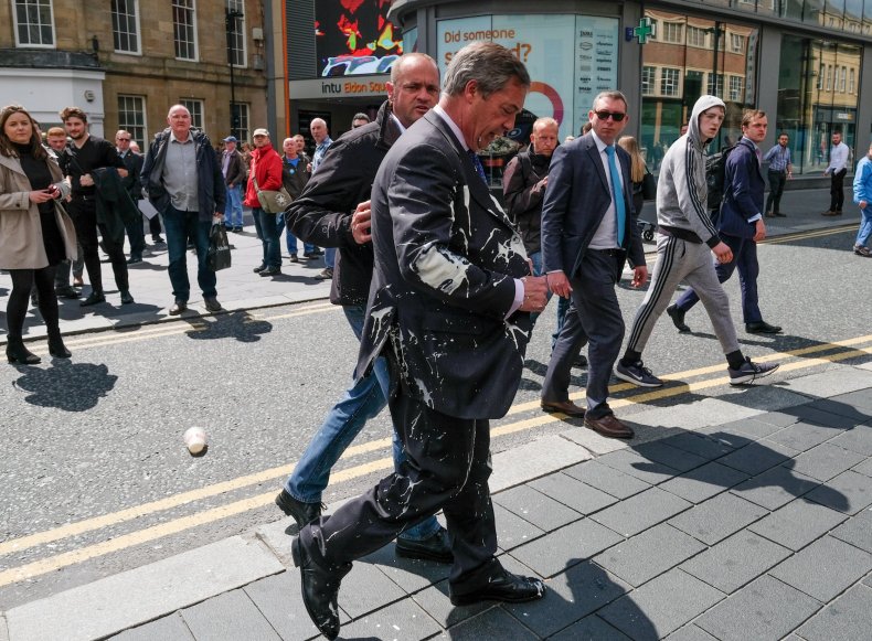Nigel Farage milkshake attack