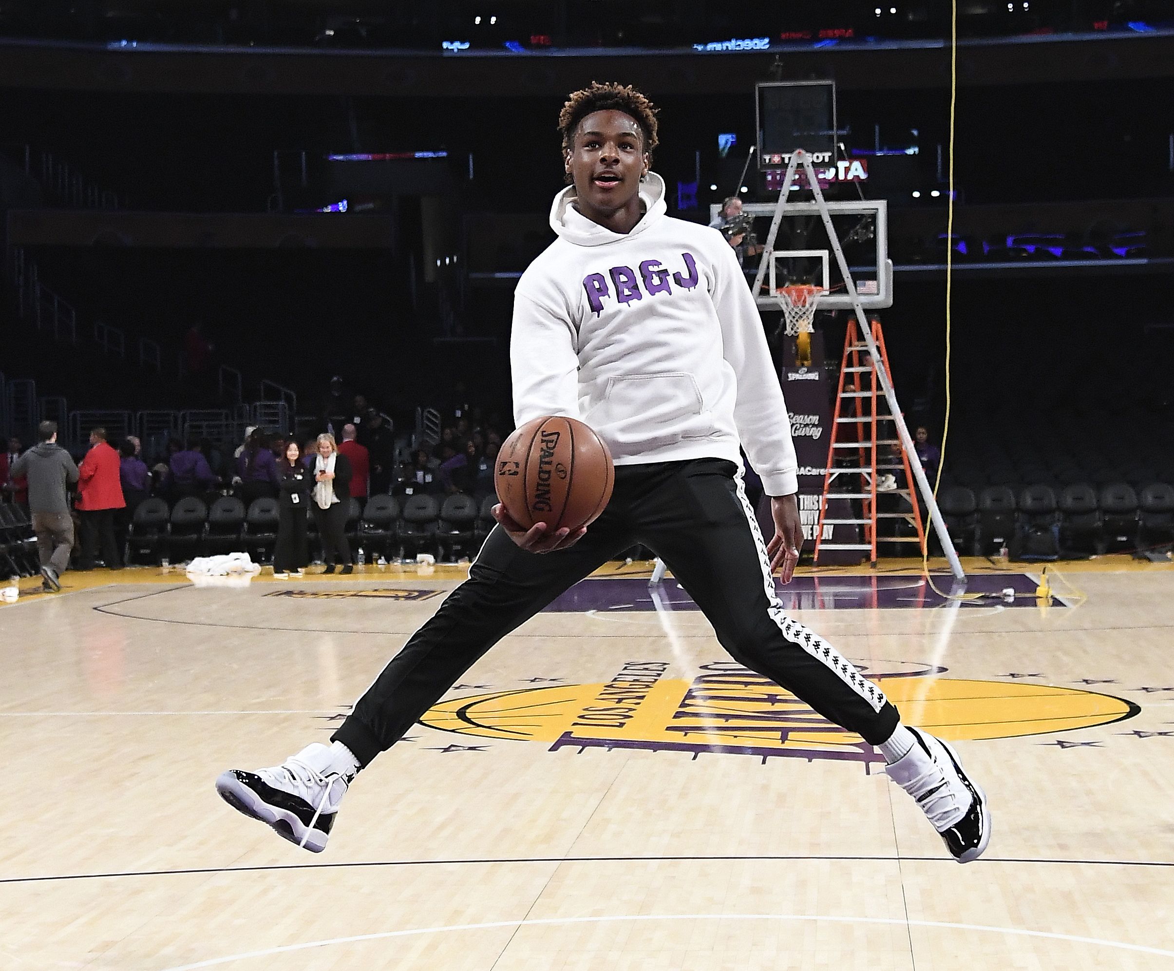 Lebron Bronny James Jr Shoots Ball After Los Angeles Clippers Los Angeles Lakers 