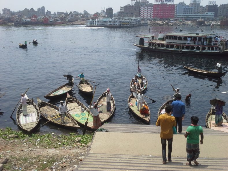 Boatmen on Buriganga waiting for passengers