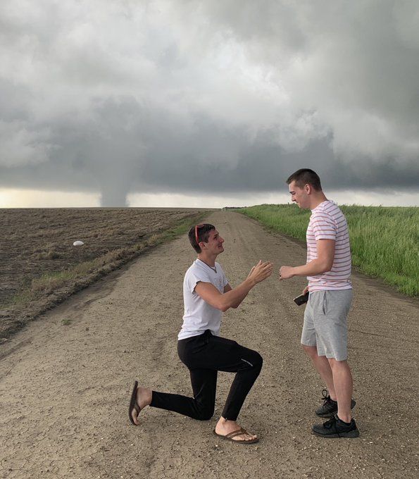 The 2 Loves Of My Life Storm Chaser Proposes To Boyfriend As Tornado Approaches 3623