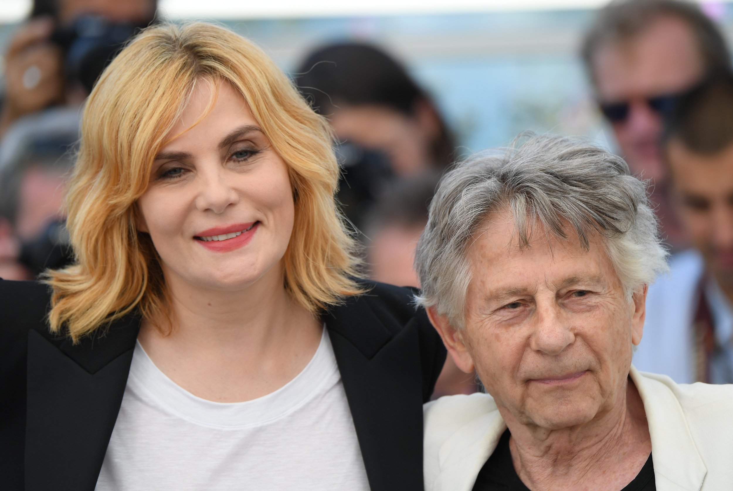 Director Roman Polanski and actress Emmanuelle Seigner attend the "Based On A True Story" photocall during the 70th annual Cannes Film Festival at Palais des Festivals on May 27, 2017 in Cannes, France.