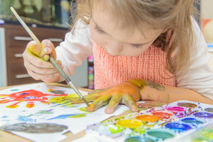 child paint girl stock getty child paint girl stock getty