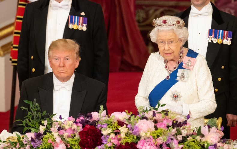 Donald Trump, Queen Elizabeth II, state visit,banquet