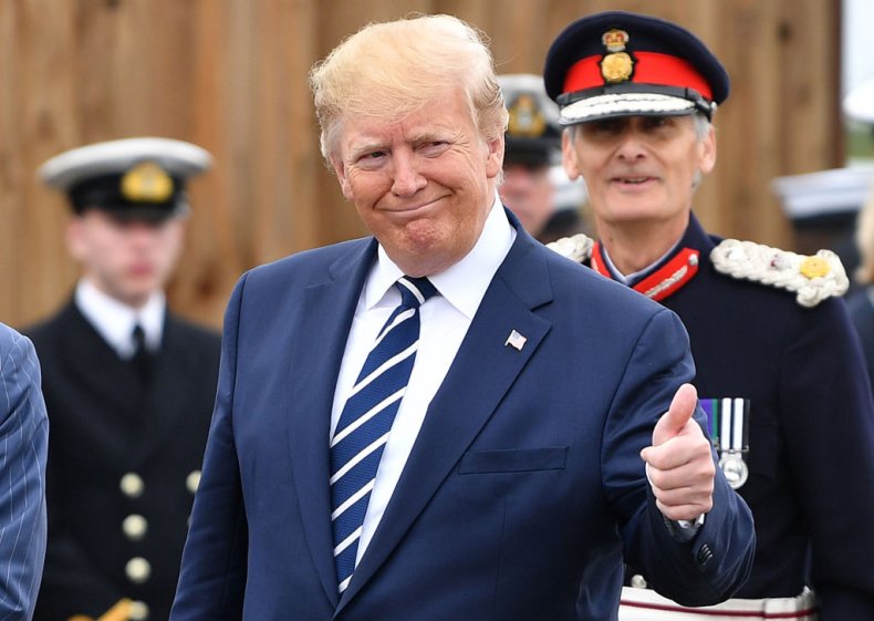 Donald Trump gives thumbs up
