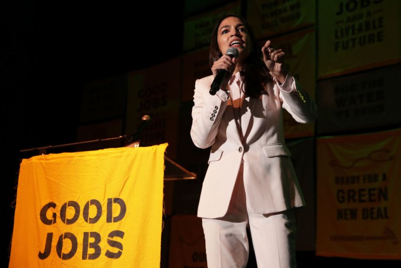 Alexandria Ocasio-Cortez speaks about Green New Deal