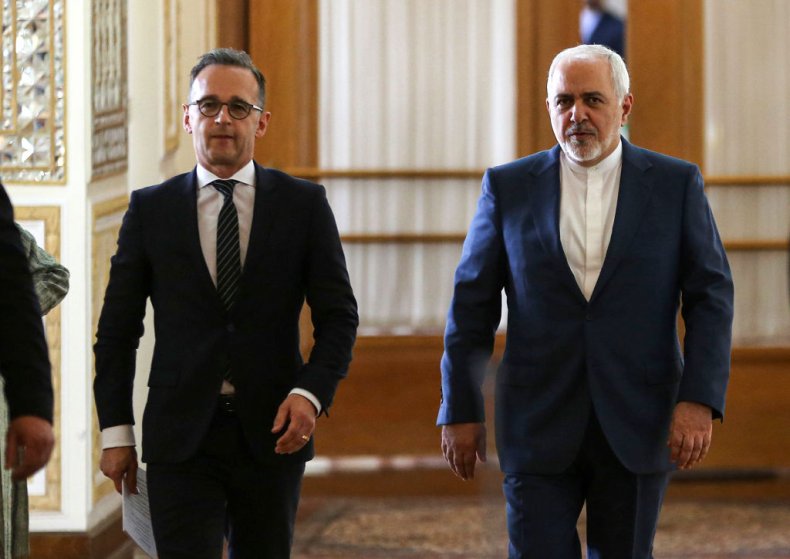 Germany's foreign minister with Iran's foreign minister