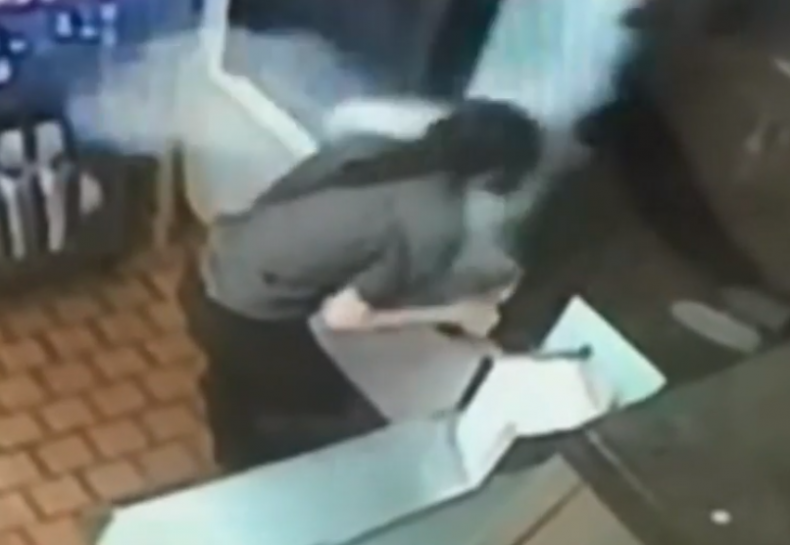 McDonald’s fire extinguisher attack