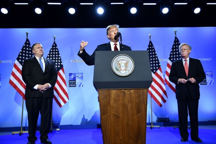 Mike Pompeo, Donald Trump and John Bolton Mike Pompeo, Donald Trump and John Bolton