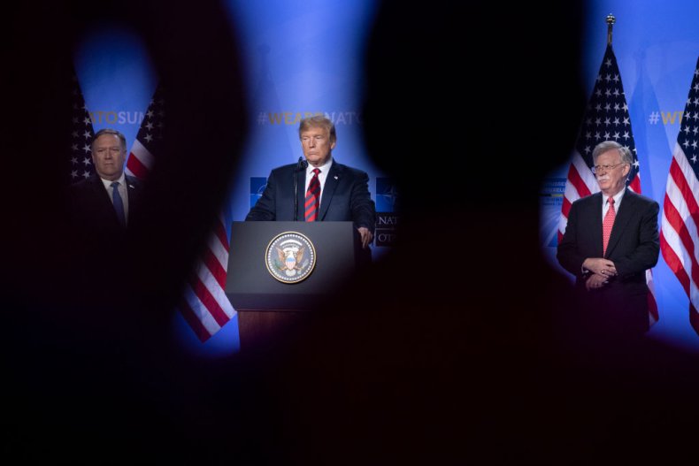 Mike Pompeo, Donald Trump and John Bolton