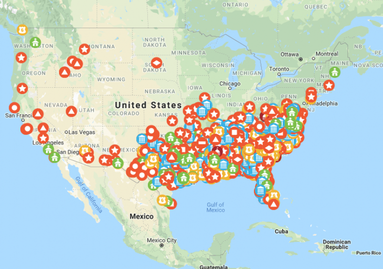 Map of Confederate Statues