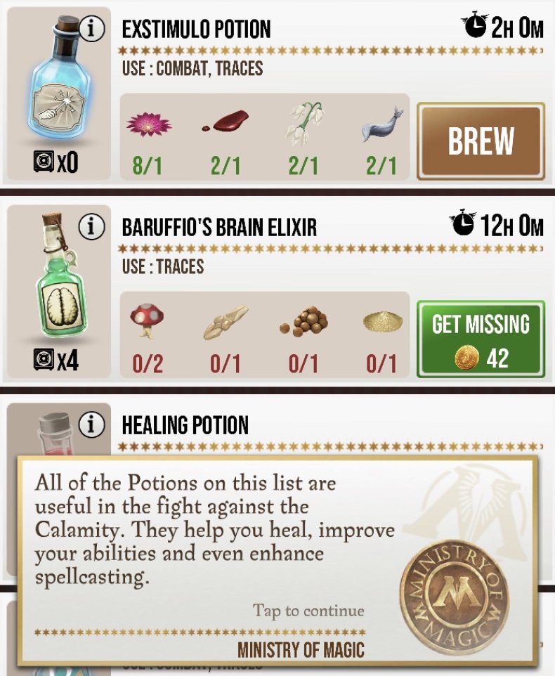 Harry Potter Wizards Unite Potions Guide Master Notes Gestures Brewing Recipes And More