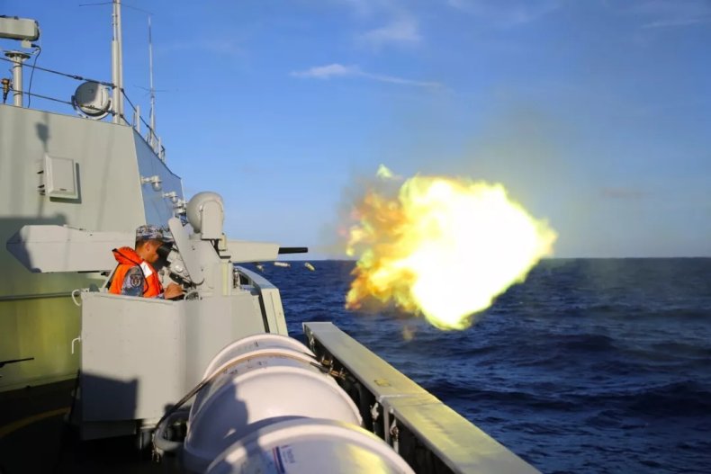 china navy gun south sea