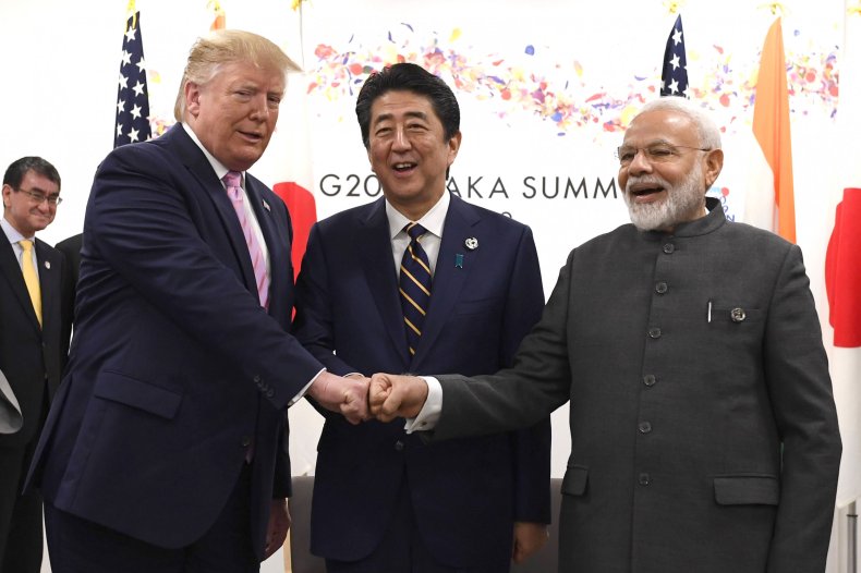Donald Trump Shinzo Abe Narendra Modi