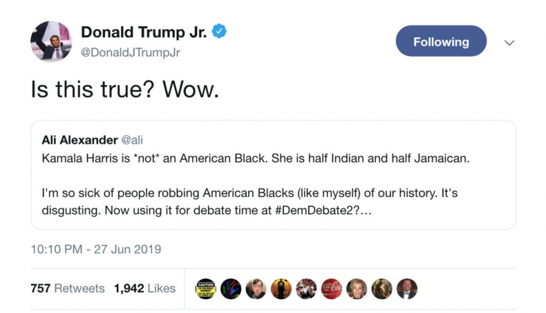 Donald Trump Jr Tweet