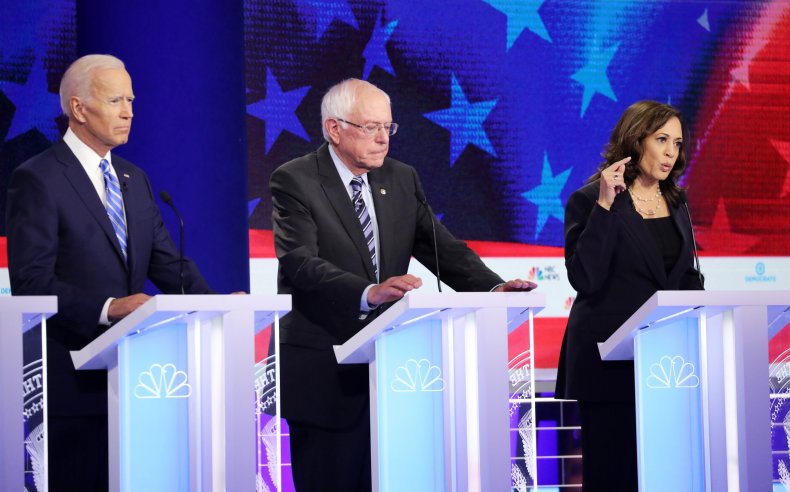 Democratic Debate Biden Sanders Harris