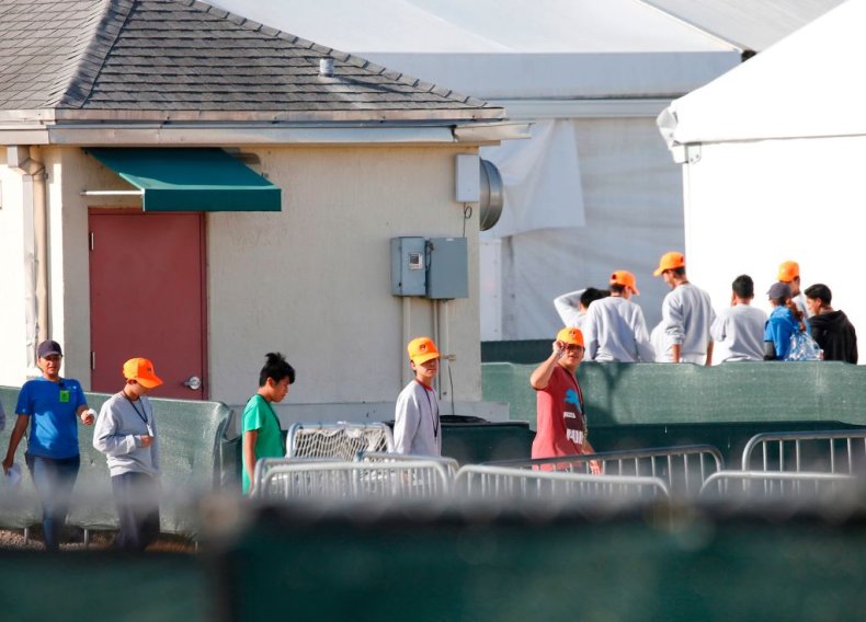 Migrant children in detention center
