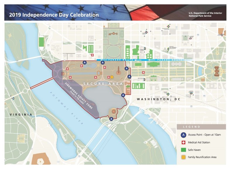 Map National Park Service 2019 DC