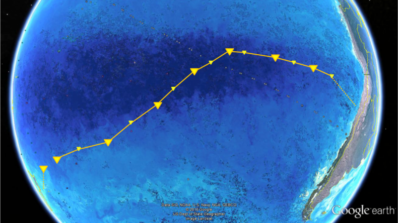 research ship path
