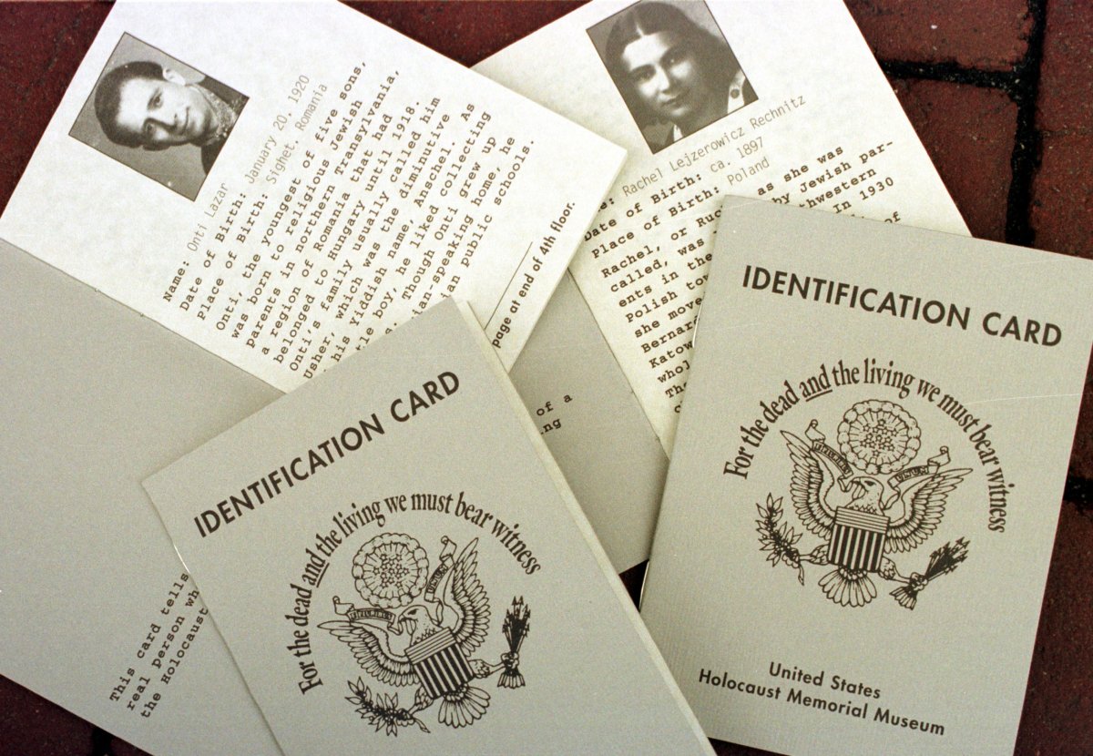 Copies of the Holocaust Memorial Museum identification cards