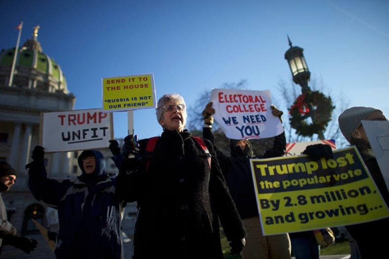 electoral college donald trump protest 2016