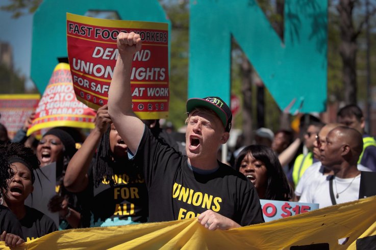 Democratic Presidential Candidate Jay Inslee Joins Striking McDonalds Workers In Chicago Democratic Presidential Candidate Jay Inslee Joins Striking McDonalds Workers In Chicago