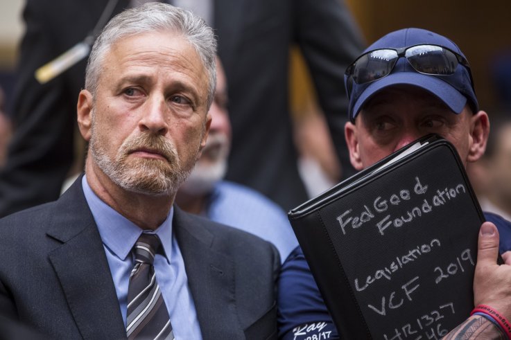 Jon Stewart and John Feal Jon Stewart and John Feal