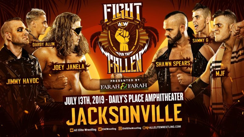 aew fight fallen six man tag match aew fight fallen six man tag match