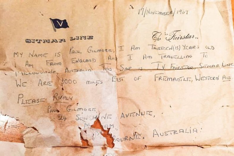 message in a bottle letter