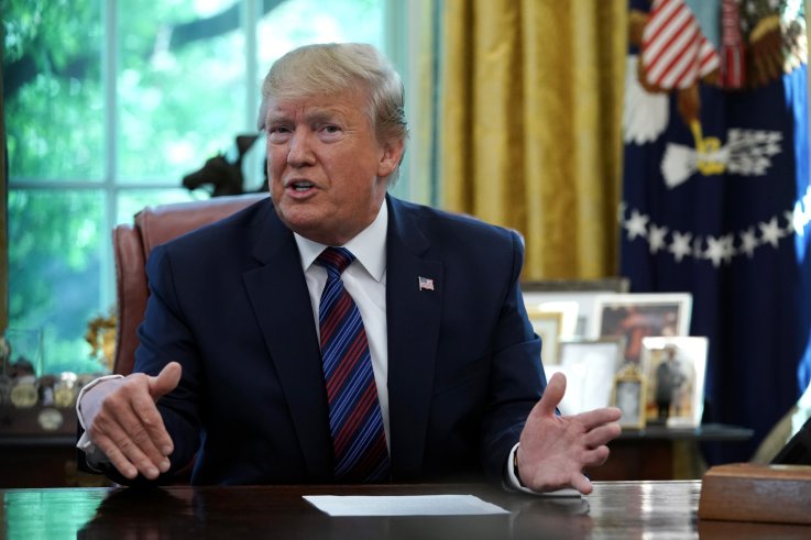 President Trump Speaks To Reporters In The Oval Office President Trump Speaks To Reporters In The Oval Office