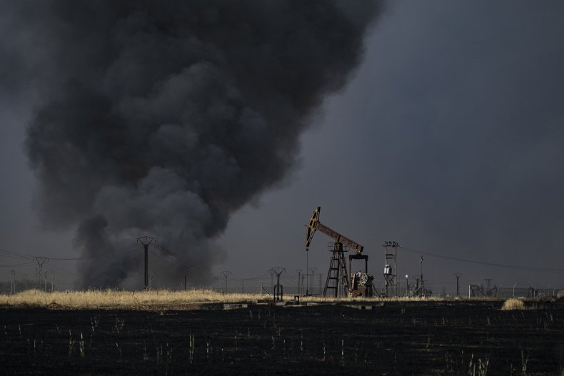 syria oil crop fires