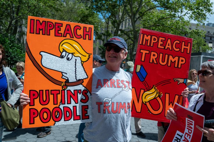 Activists Call For Impeachment Of President Trump In New York City Activists Call For Impeachment Of President Trump In New York City