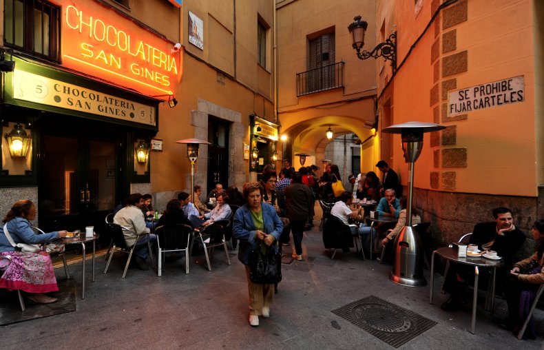 Street Eating Madrid Spain