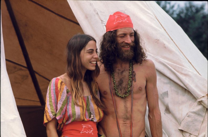 Man Woman Woodstock Hugging