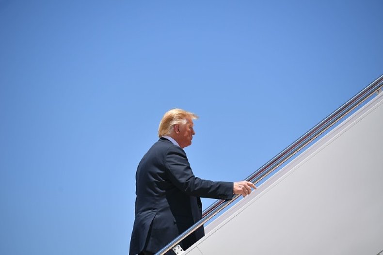 president trump boards air force on 