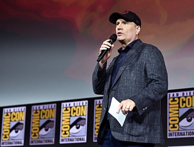 President of Marvel Studios Kevin Feige at the San Diego Comic-Con International 2019 Marvel Studios Panel in Hall H on July 20, 2019 in San Diego, California.