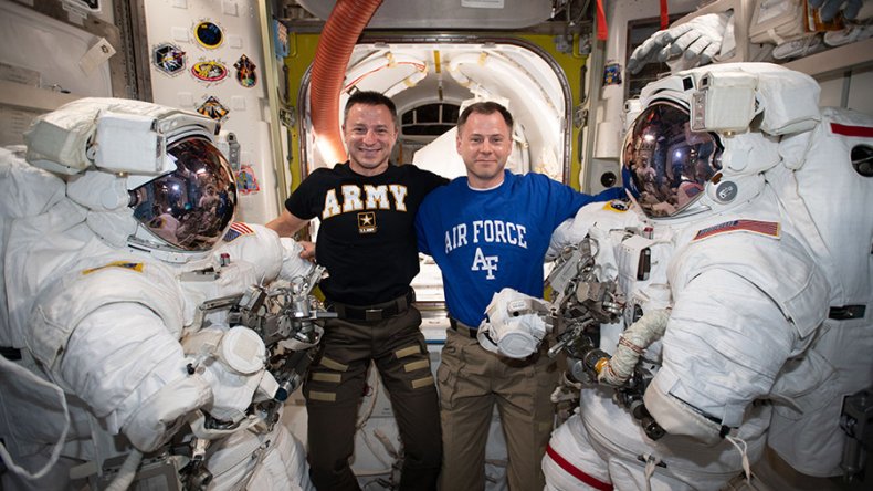 NASA astronauts, Nick Hague, Andrew Morgan