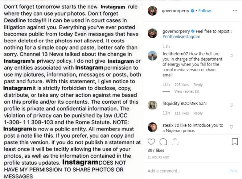 rick perry instagram hoax delete rick perry instagram hoax delete